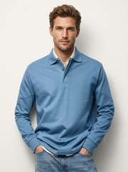 Men's Ribbed Knit Jumper - Casual Half-Zip Jumper with Stand-Up Collar