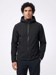 Men's Hooded Softshell Jacket with Zip Pockets