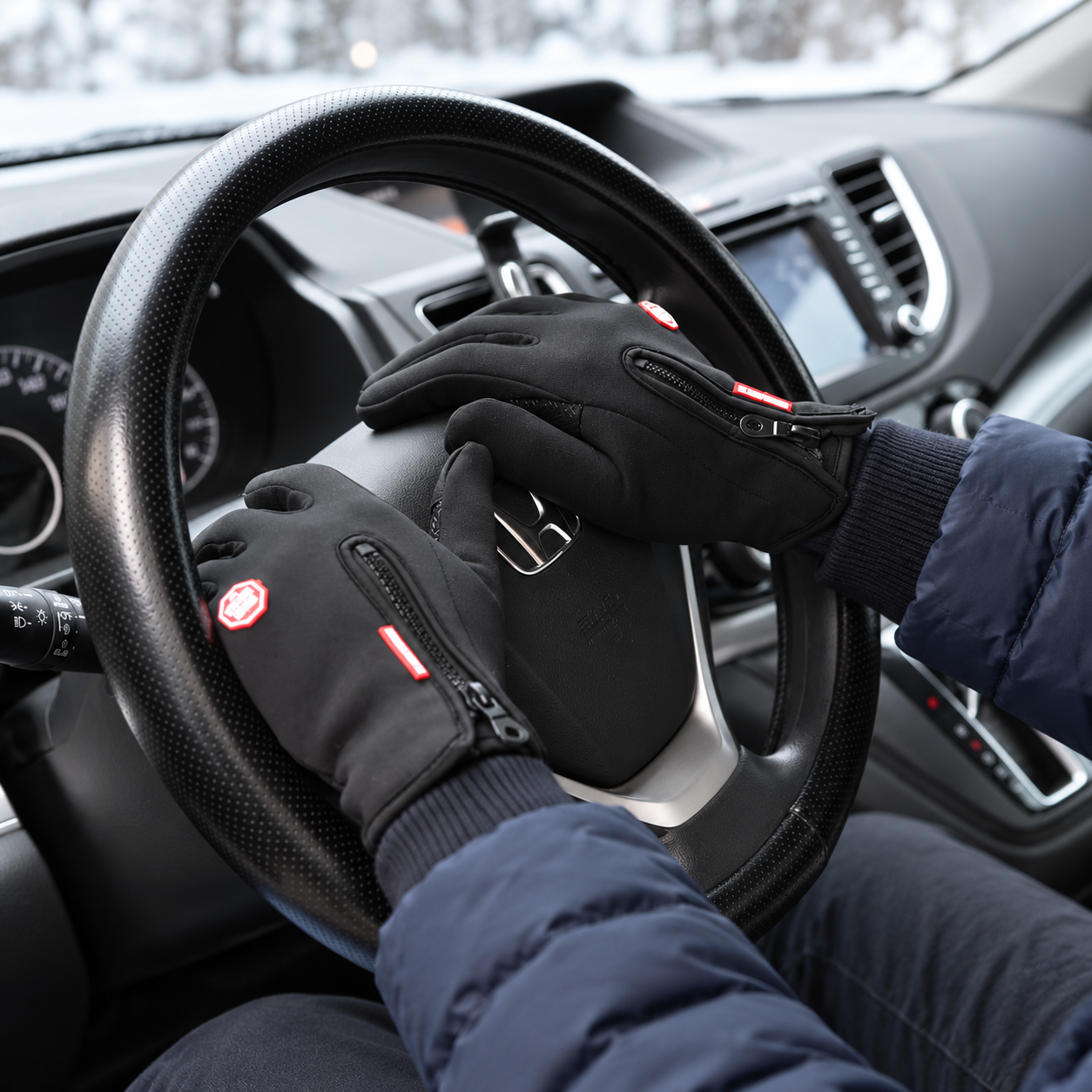 Insulated winter cycling gloves with touchscreen functionality