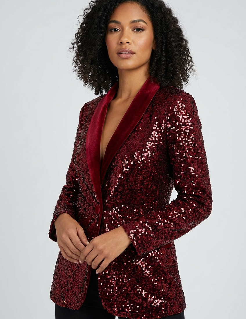 Dames Pailletten Blazer – Glanzend Model met Elegante Pasvorm - AIDA LENA