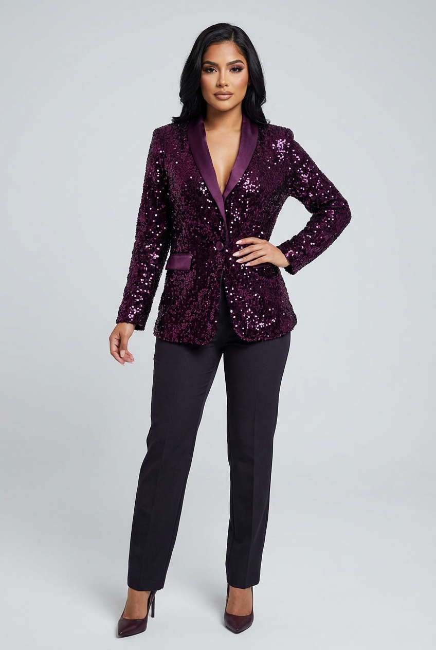 Dames Pailletten Blazer – Glanzend Model met Elegante Pasvorm - AIDA LENA