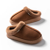 Warm women's slippers with thick, non-slip soles