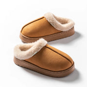 Warm women's slippers with thick, non-slip soles