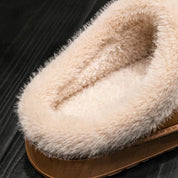 Warm women's slippers with thick, non-slip soles