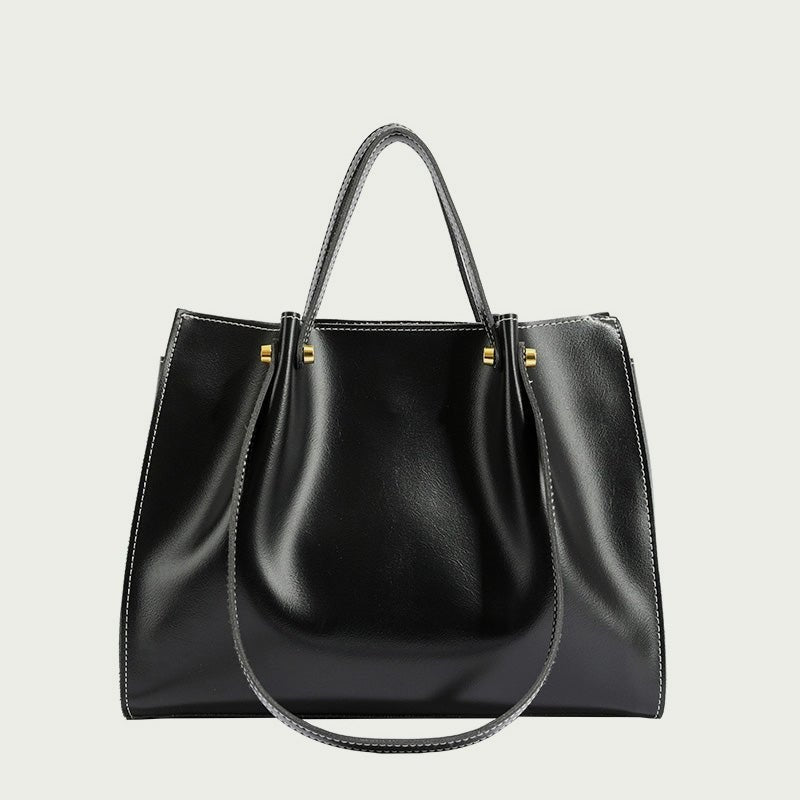 Dames Schoudertas – van Vegan Leer Ruim Elegant Model Zwart / 32 x 13 x 25cm - AIDA LENA