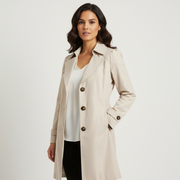 Women's Trench Coat - Tailored Fit with Classic Lapels