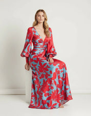 Dames Maxi Jurk – V-Hals met Soepelvallende Elegante Pasvorm - AIDA LENA