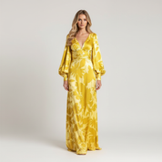Dames Maxi Jurk – V-Hals met Soepelvallende Elegante Pasvorm - AIDA LENA