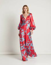 Dames Maxi Jurk – V-Hals met Soepelvallende Elegante Pasvorm - AIDA LENA