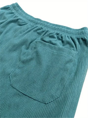 Dames Corduroy Jogger – Zachte Pasvorm met Elastische Taille Blauw / S - AIDA LENA