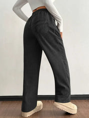Dames Corduroy Jogger – Zachte Pasvorm met Elastische Taille Blauw / S - AIDA LENA
