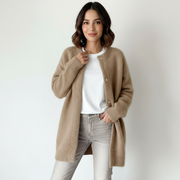 Women's Oversized Cardigan - Soft Knitted Design with Button Closure