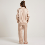 Dames Satijnen Pyjama Set – Gestreept Design met Zijdezachte Afwerking - AIDA LENA