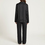 Dames Satijnen Pyjama Set – Gestreept Design met Zijdezachte Afwerking - AIDA LENA