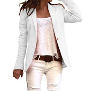 Women's fitted blazer with one button and a deep V-neck