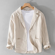 Men's casual blazer with wide lapels and pockets
