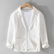 Men's casual blazer with wide lapels and pockets
