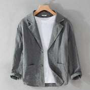 Men's casual blazer with wide lapels and pockets