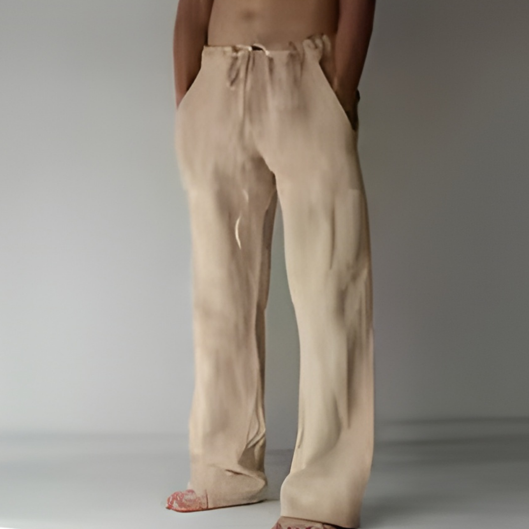 Broek heren relaxed fit met trekkoord en zijzakken