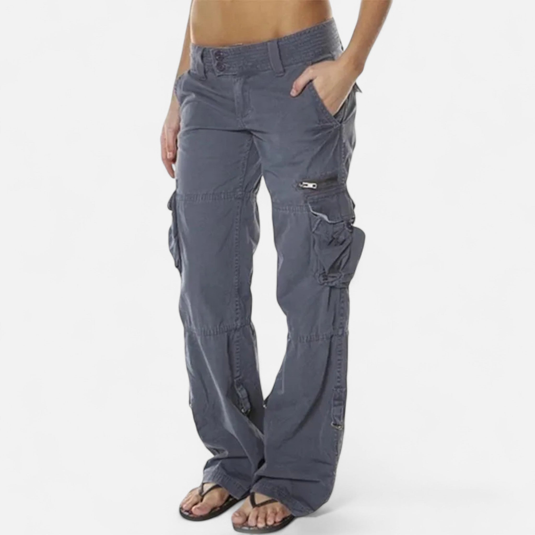 Cargobroek dames relaxed fit met cargozakken