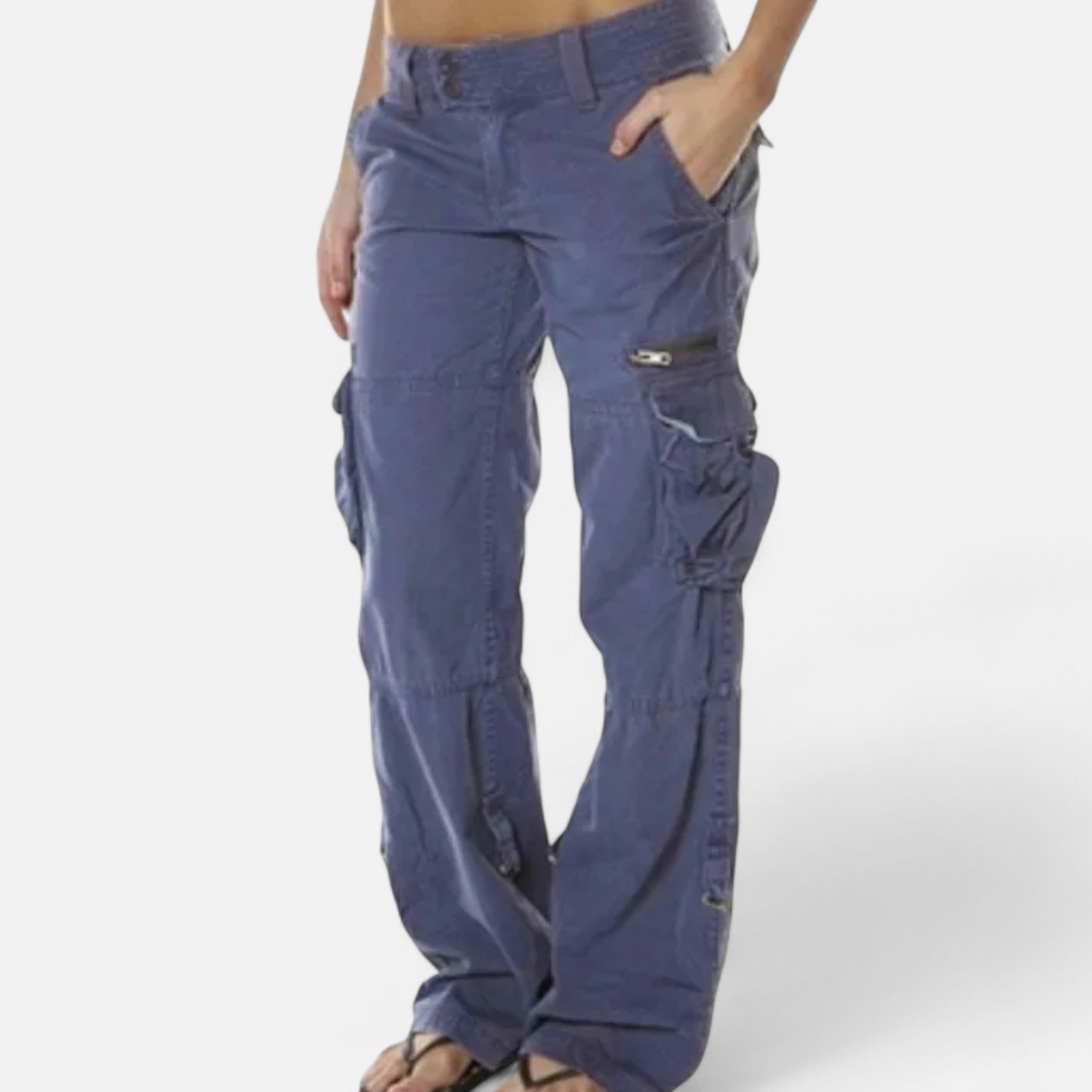 Cargobroek dames relaxed fit met cargozakken
