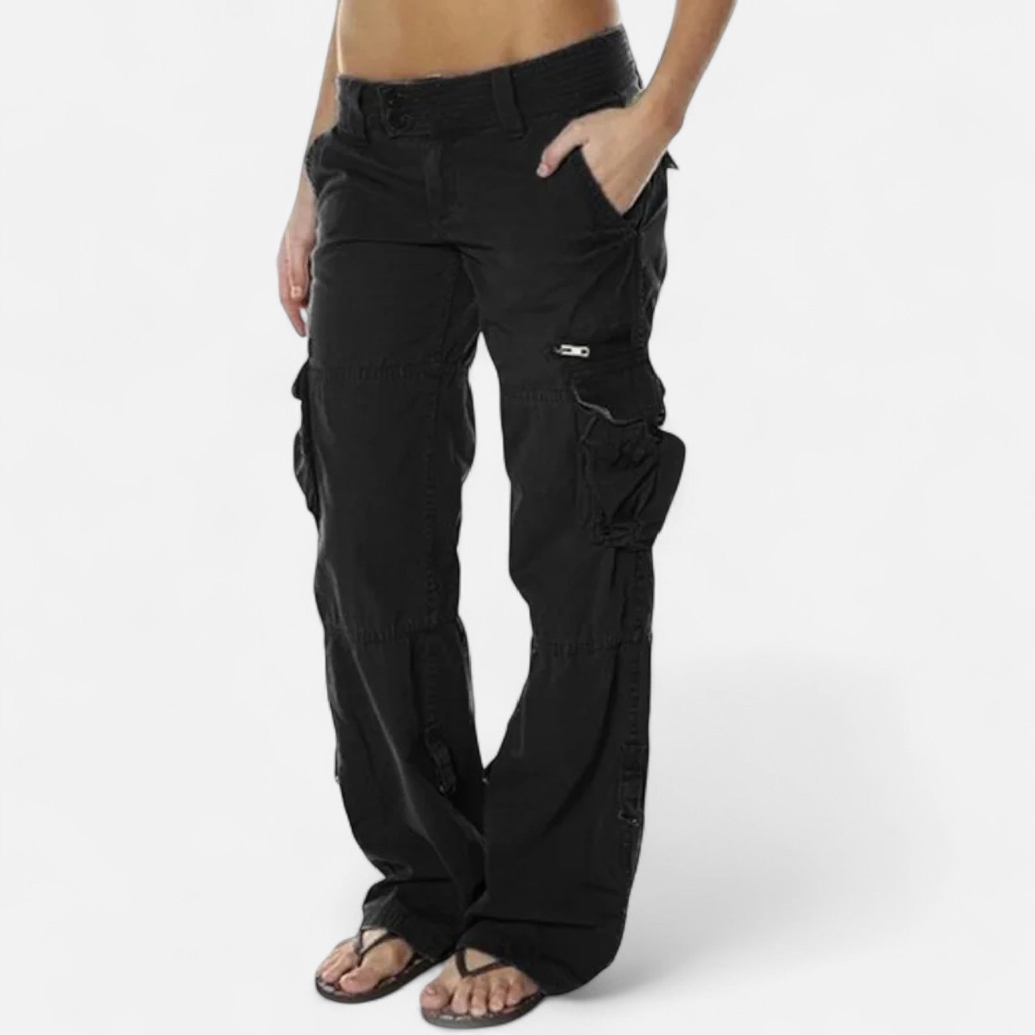 Cargobroek dames relaxed fit met cargozakken