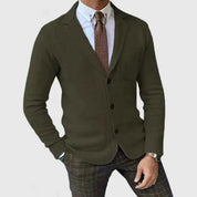 Men's jumper-look robe with lapels and buttons
