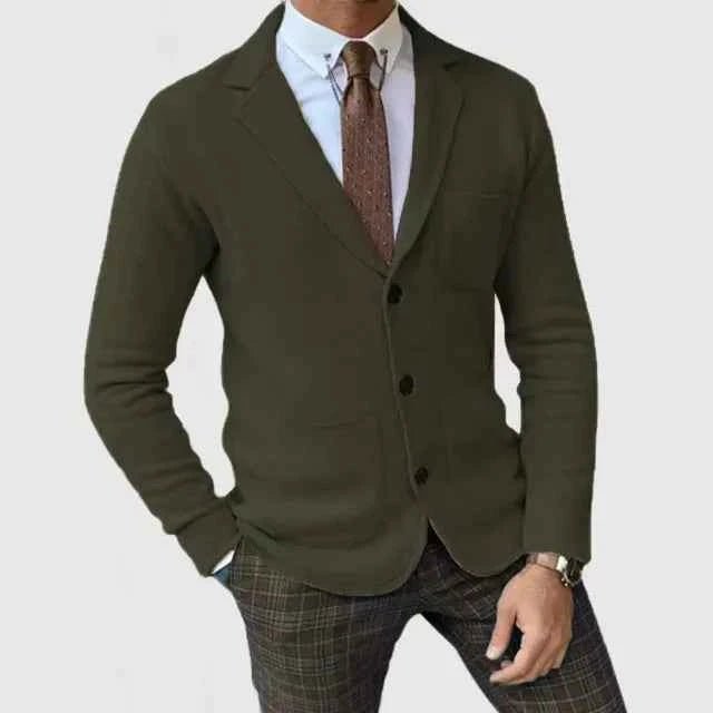 Men's jumper-look robe with lapels and buttons