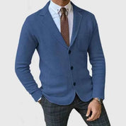 Men's jumper-look robe with lapels and buttons