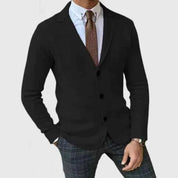 Men's jumper-look robe with lapels and buttons