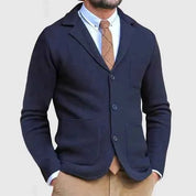 Men's jumper-look robe with lapels and buttons