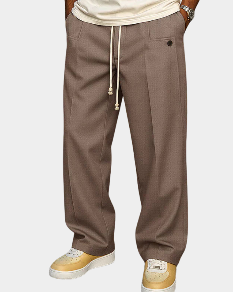 Men's trousers with a drawstring and a slim fit