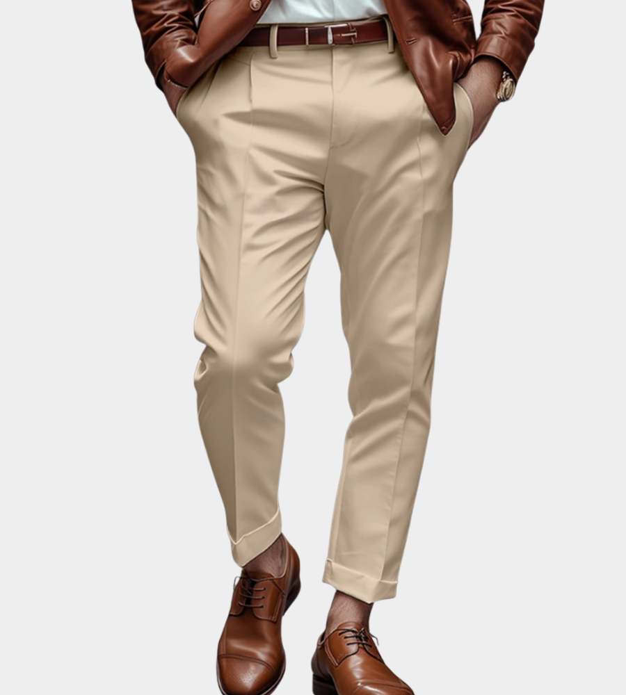 Pantalon heren slim fit met diepe zakken