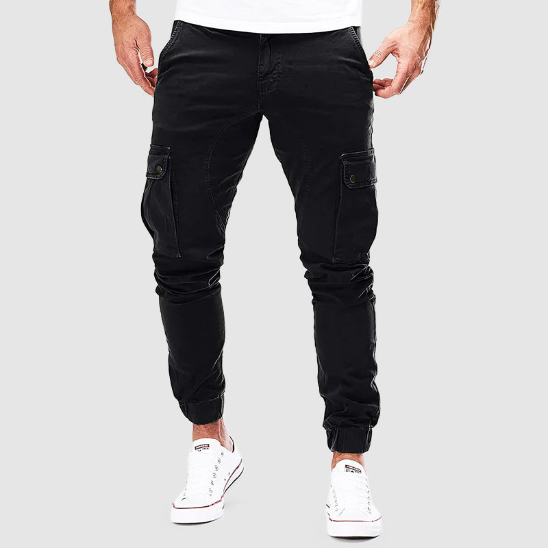 Tactische cargobroek heren slim fit met diepe zakken