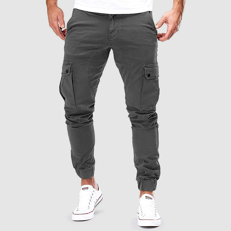 Tactische cargobroek heren slim fit met diepe zakken