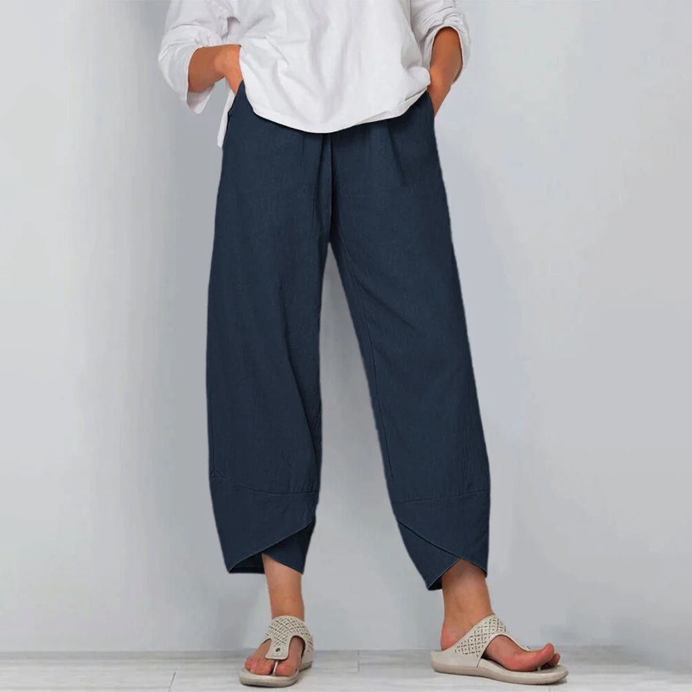 Wide leg broek dames lichtgewicht met soepele val