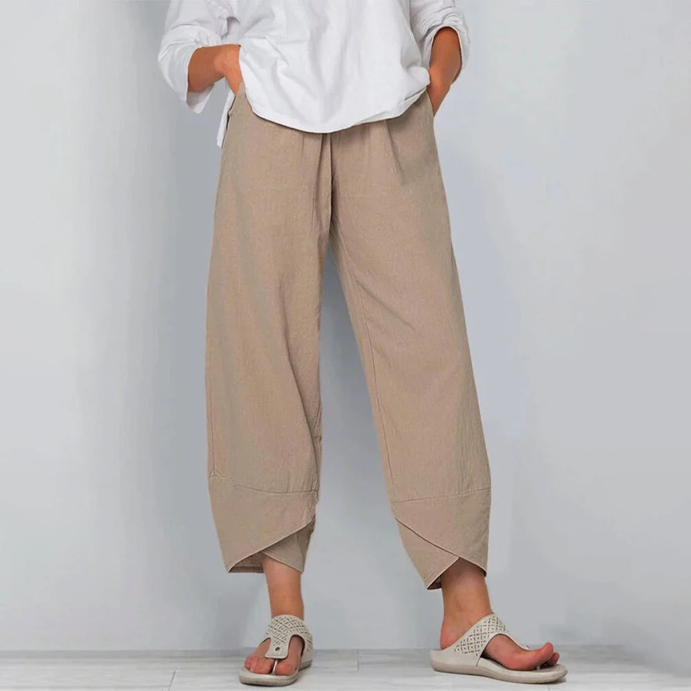 Wide leg broek dames lichtgewicht met soepele val