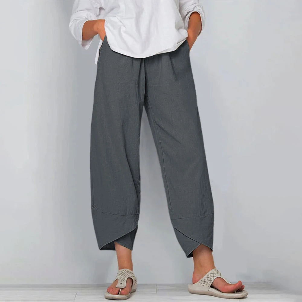 Wide leg broek dames lichtgewicht met soepele val