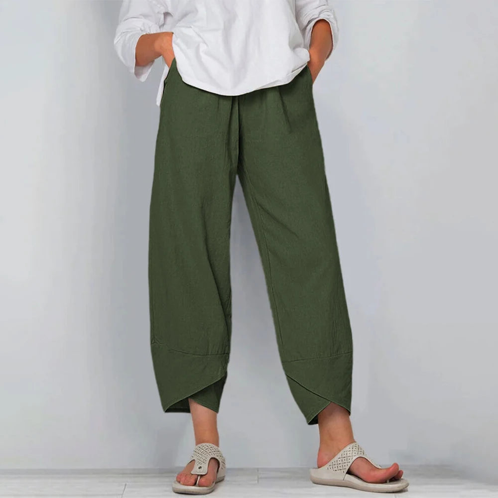 Wide leg broek dames lichtgewicht met soepele val