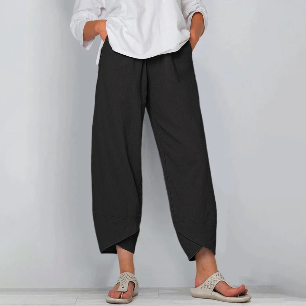 Wide leg broek dames lichtgewicht met soepele val