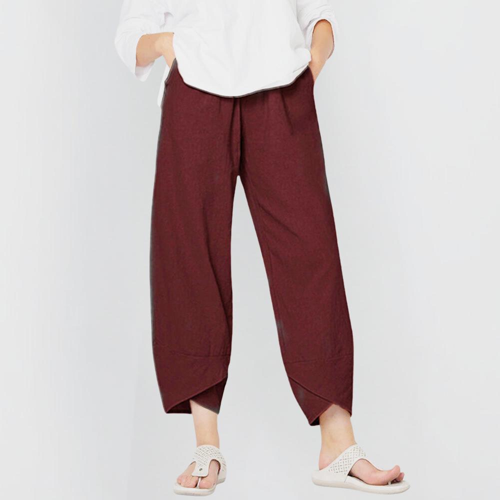 Wide leg broek dames lichtgewicht met soepele val