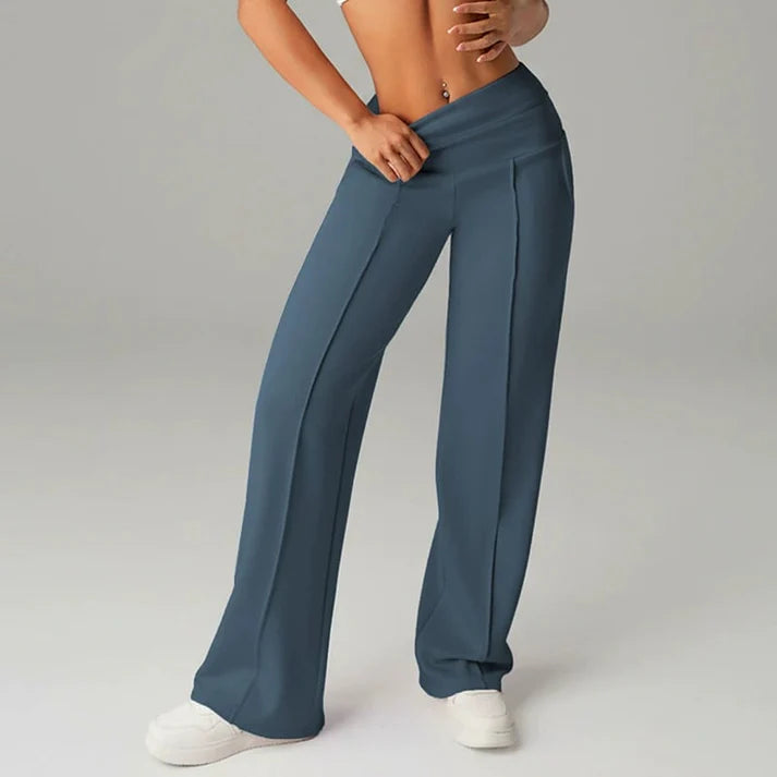 Wide leg pantalon dames high waist met soepele val