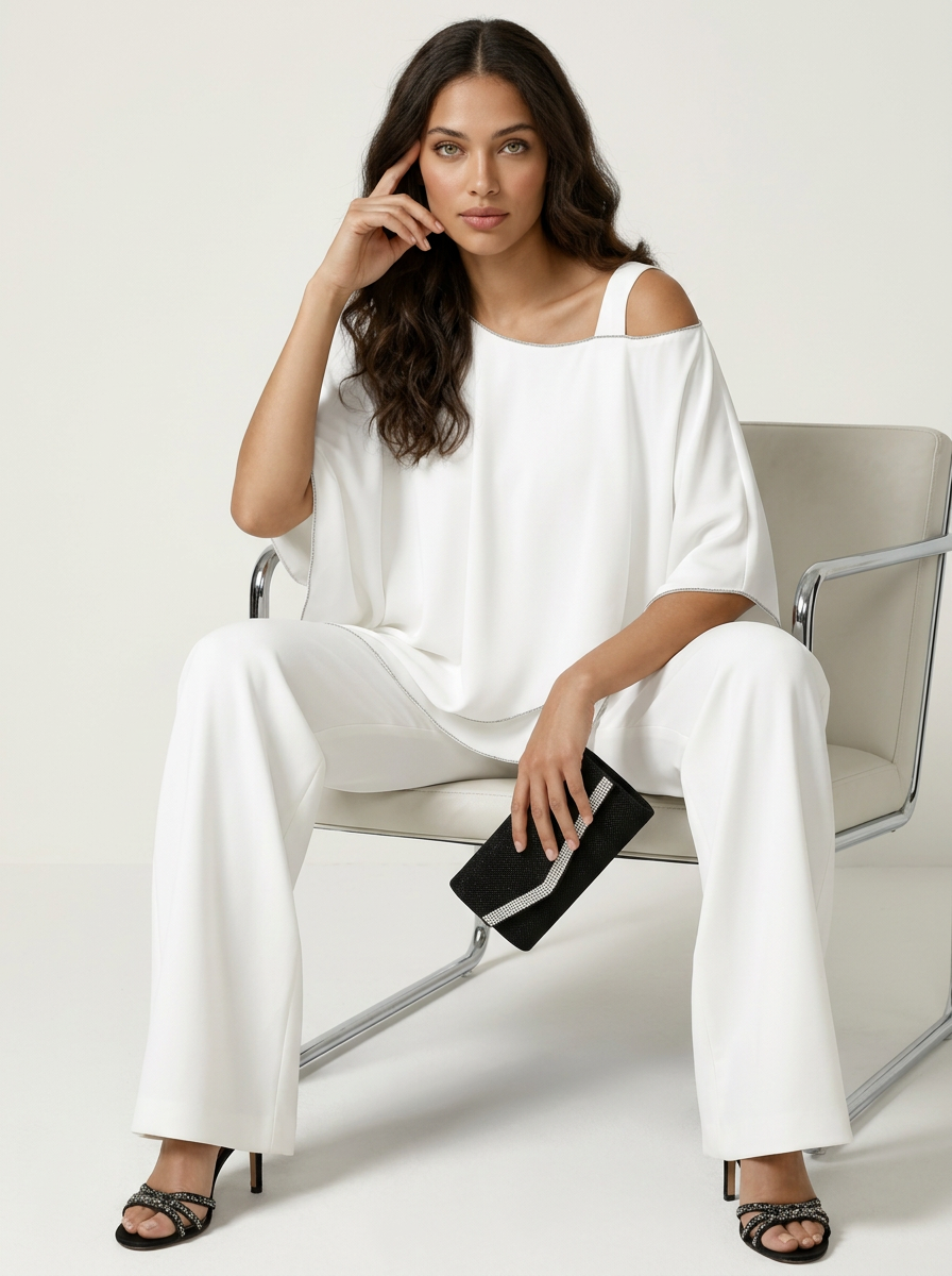 Dames Chiffon Set – Elegante 2-Delige Pasvorm met Luchtige Uitstraling - AIDA LENA