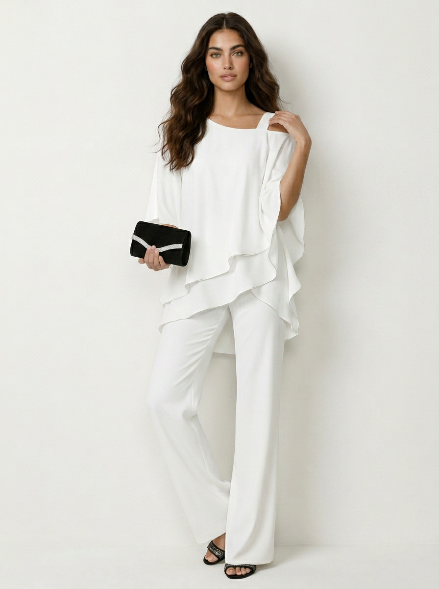 Dames Chiffon Set – Elegante 2-Delige Pasvorm met Luchtige Uitstraling - AIDA LENA