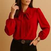 Strikblouse dames losvallend met ballonmouwen
