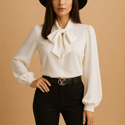 Strikblouse dames losvallend met ballonmouwen
