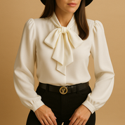 Strikblouse dames losvallend met ballonmouwen