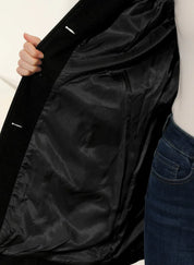 Women's fit and flare coat with button front