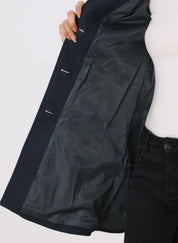 Women's fit and flare coat with button front