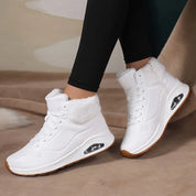 Women's high-top trainers with air sole and wide toe box in white